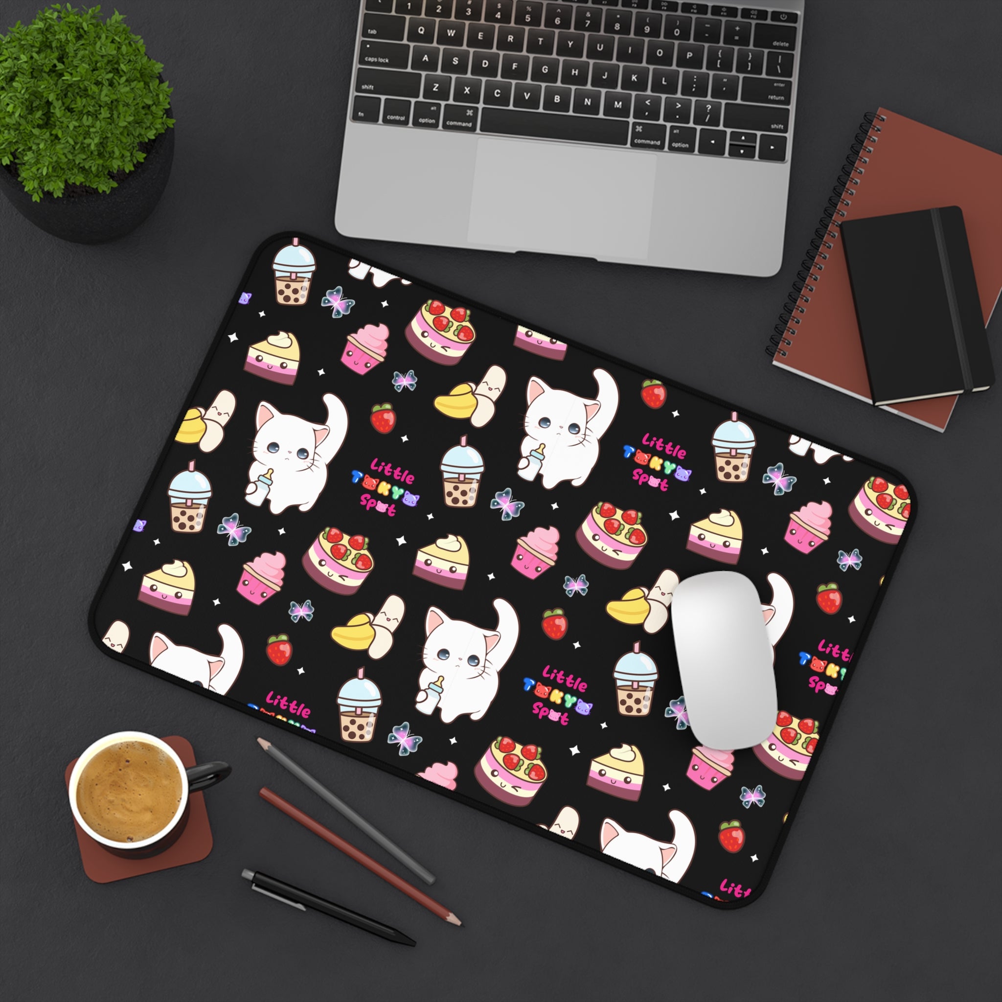 HALLOWEEN COMPUTER MAT | Cute Cat-Themed Desk Mat, Cat Desk Accessories, Fun Office Decor, Gift for Cat Lovers, Pet Lovers' Workspace Decor