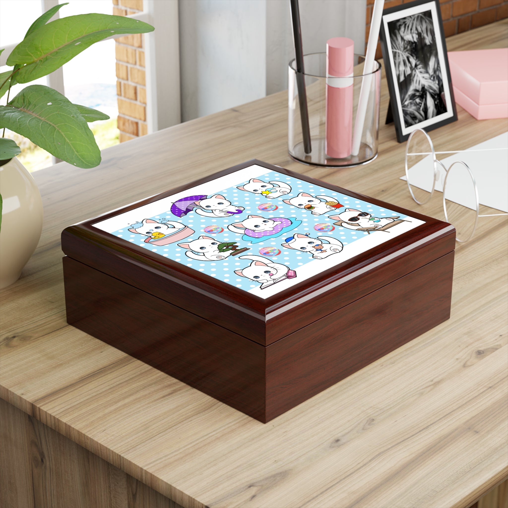 Cute Cat Character Jewelry Box with Playful Designs, Organizer, Gift for Cat Lovers, Birthday, Kids, Home Decor