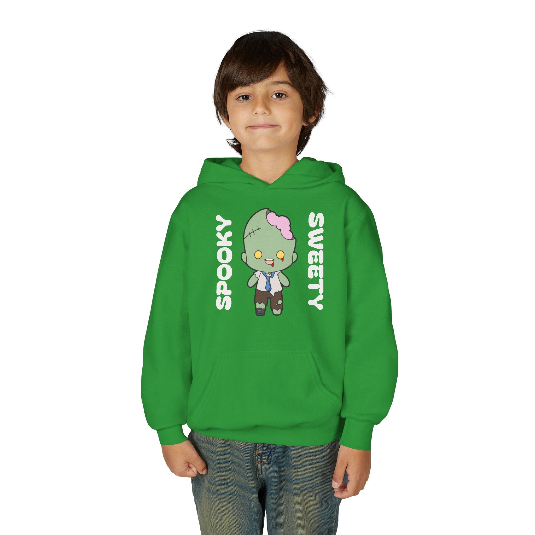 Cute Zombie Hoodie for Kids, Fun Sweatshirt, Halloween Costume, Cozy Kids Clothing, Kawaii Style, Rainbow Love