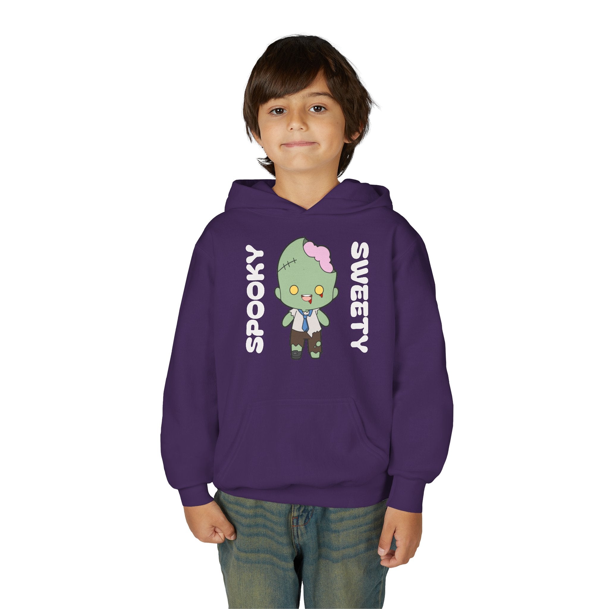 Cute Zombie Hoodie for Kids, Fun Sweatshirt, Halloween Costume, Cozy Kids Clothing, Kawaii Style, Rainbow Love