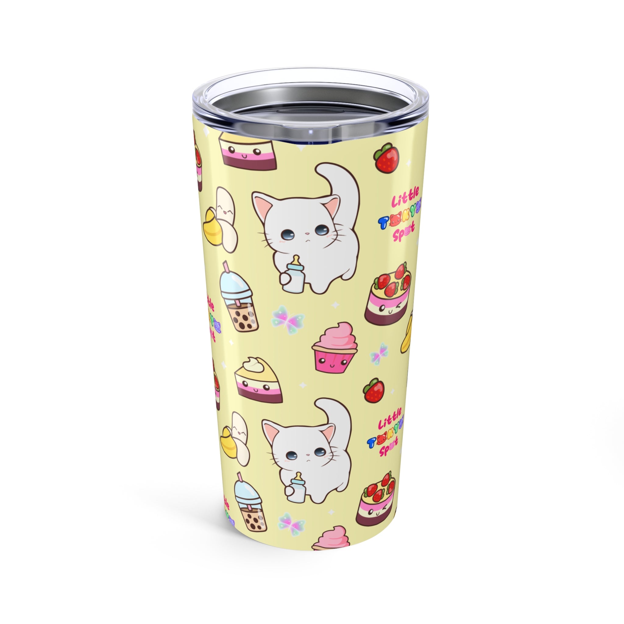 Cute Cat Dessert Tumbler | Funny Travel Mug, Gift for Cat Lovers, Cute Kitchen Decor, Birthday Gift, Coffee Cup