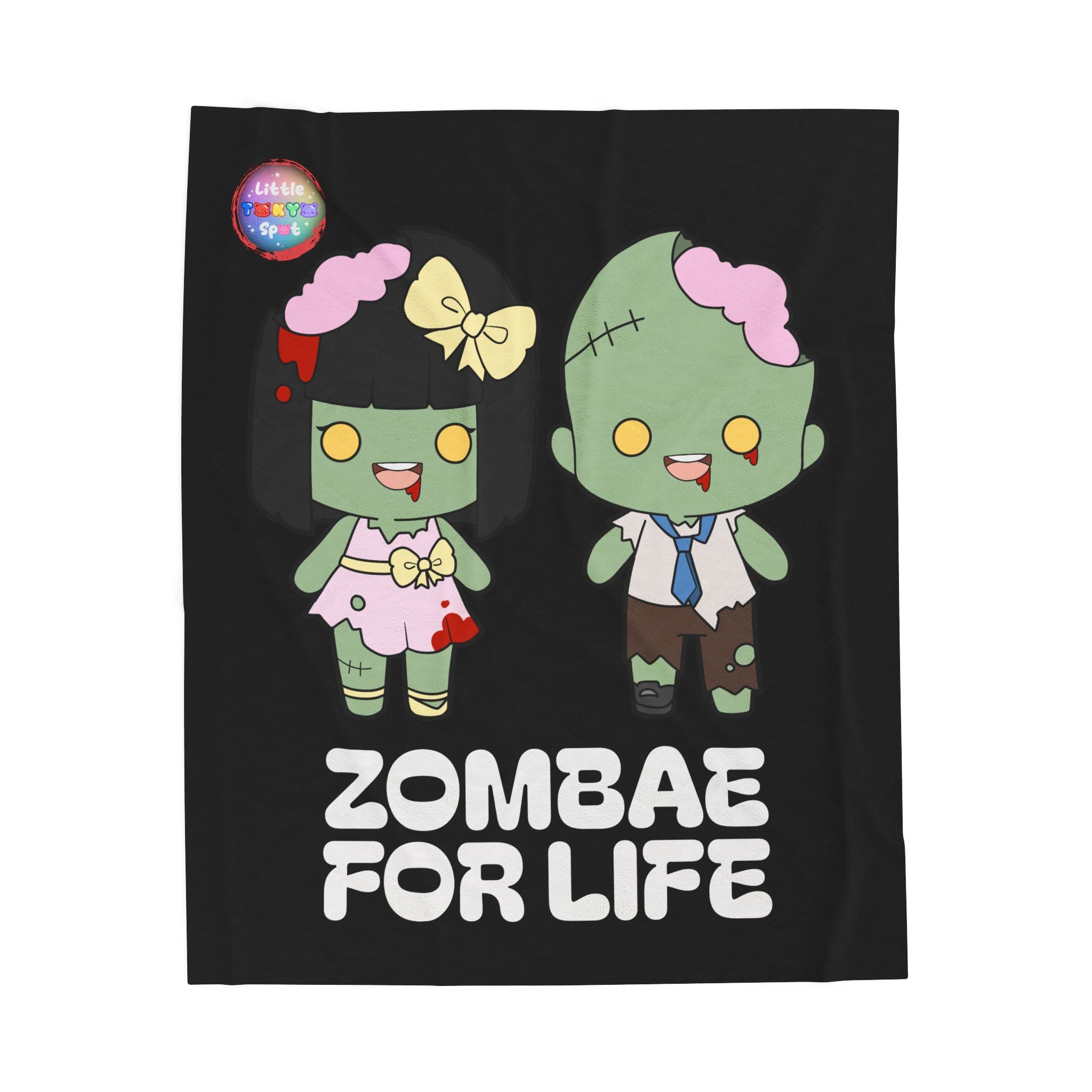 BLACK Zombie-Themed Velveteen Plush Blanket for Cozy Nights, Halloween Decor, Gift for Couples, Home Soft Furnishings, Cute & Fun Blanket