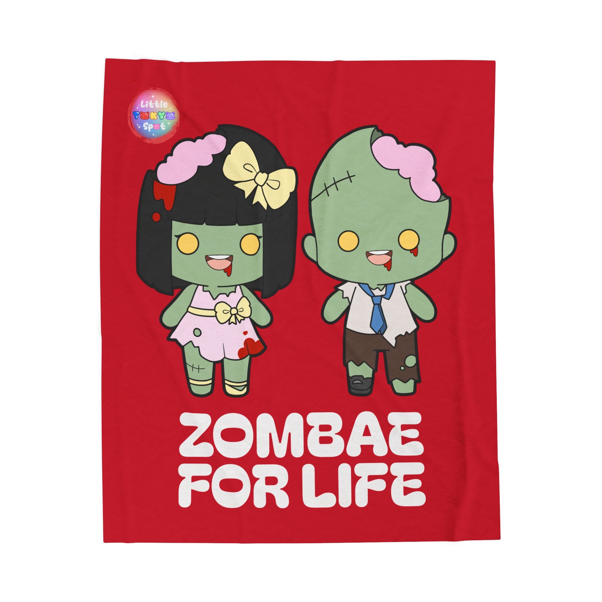 Zombie-Themed Velveteen Plush Blanket for Cozy Nights, Halloween Decor, Gift for Couples, Home Soft Furnishings, Cute & Fun Blanket