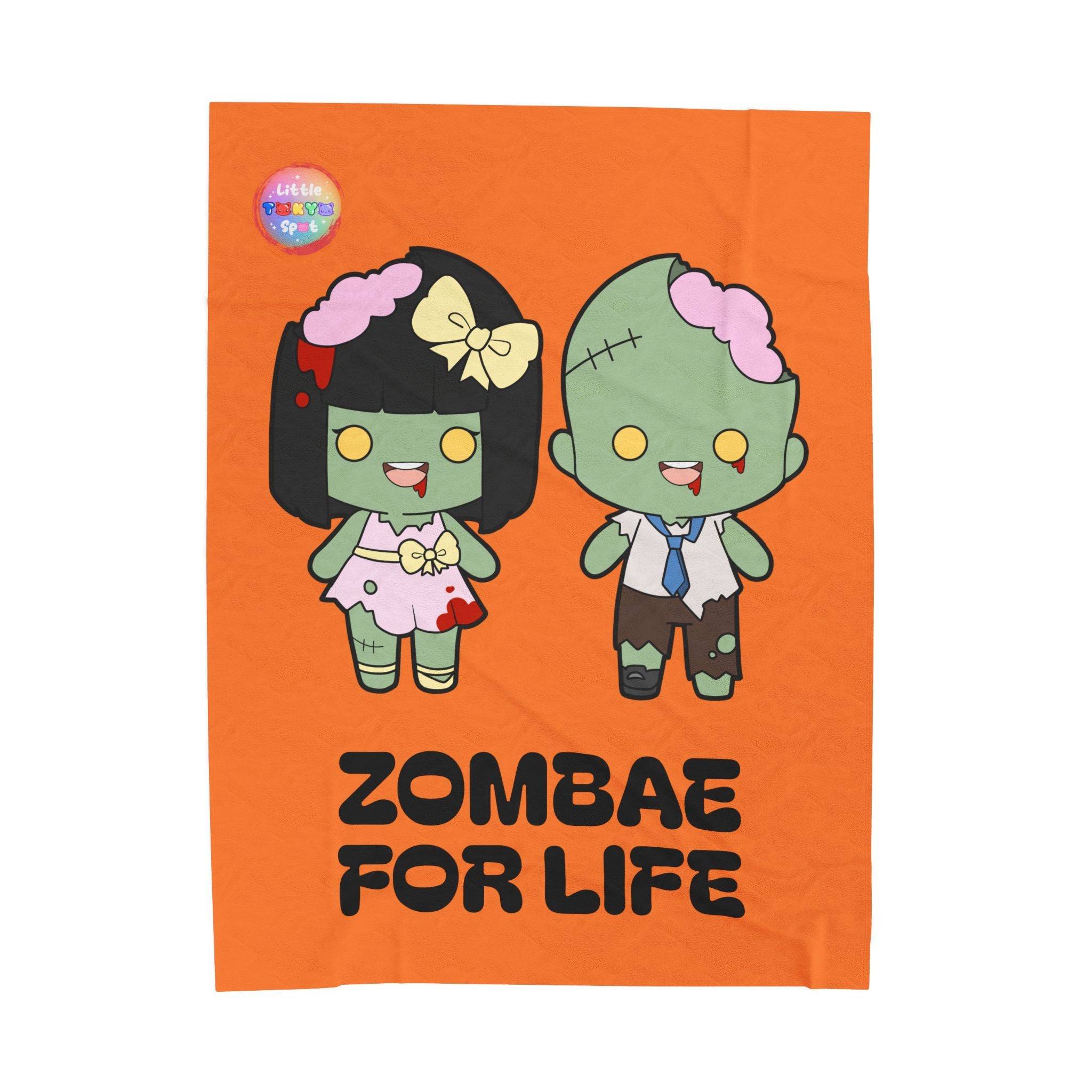 Zombie-Themed Velveteen Plush Blanket for Cozy Nights, Halloween Decor, Gift for Couples, Home Soft Furnishings, Cute & Fun Blanket